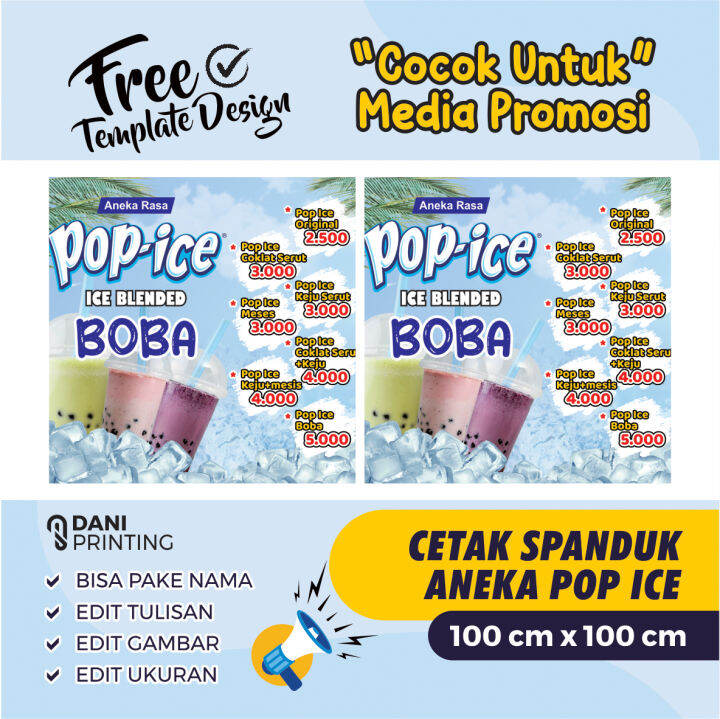 Banner Spanduk Pop Ice Boba Cm X Cm Bisa Di Edit Lazada Indonesia