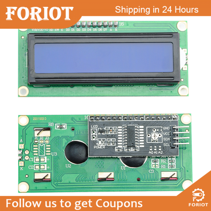 Foriot Mô Đun LCD LCD1602 1602 Màn Hình Xanh Dương Vàng Xanh Lá Màn