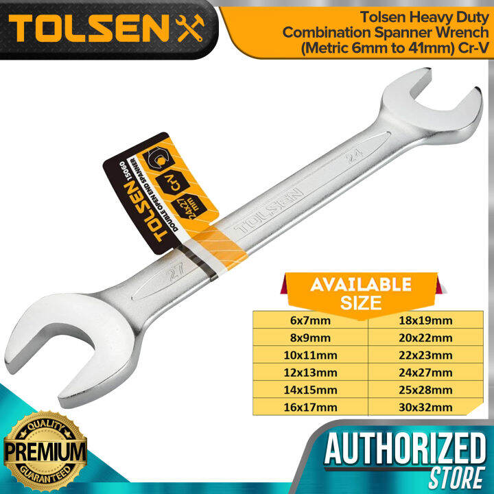 Tolsen Heavy Duty Double Open End Spanner Wrench Metric 6 To 32mm Cr