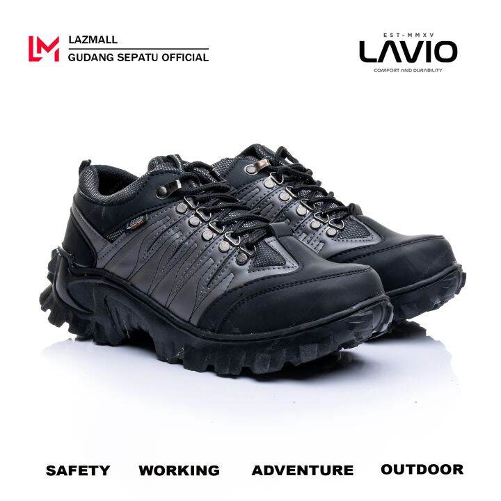 Sepatu Safety Boots Pria Ujung Besi Keren Original Premium Lavio G22