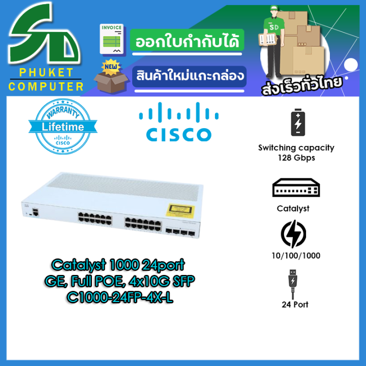 Cisco อปกรณเนตเวรค C1000 24FP 4X L SW Catalyst 1000 24port GE