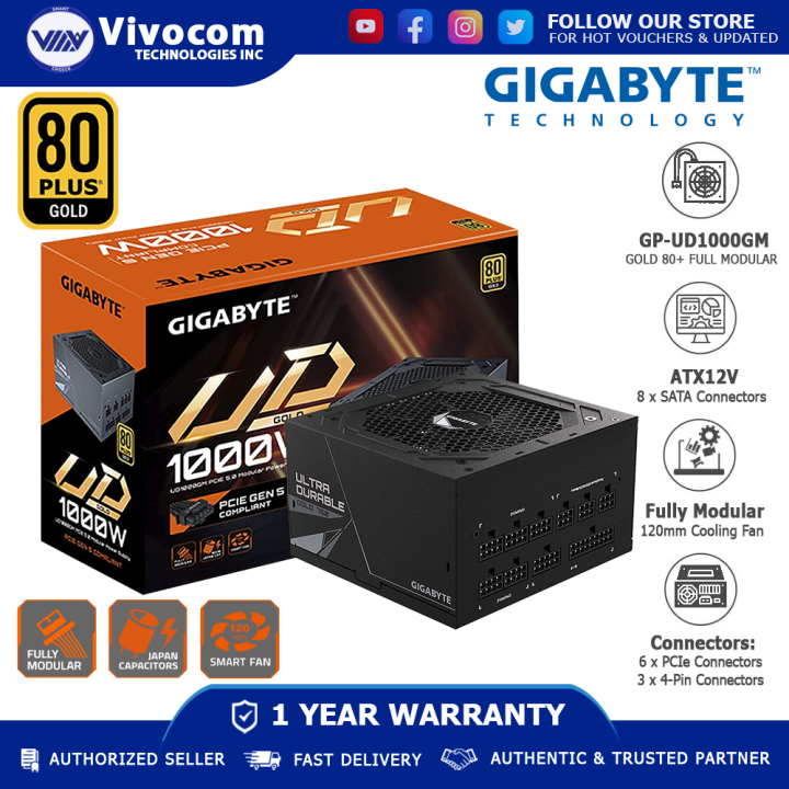 Gigabyte GP UD1000GM 1000W 80 PLUS Gold Certified Ultra Durable