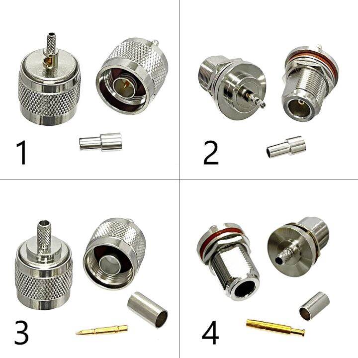 Brass N Type Male Female Plug Jack RF Coax Connector Crimp For RG316