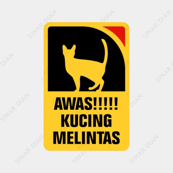 Rambu Awas Kucing Melintas Cm X Cm Plat Alumunium Lazada Indonesia