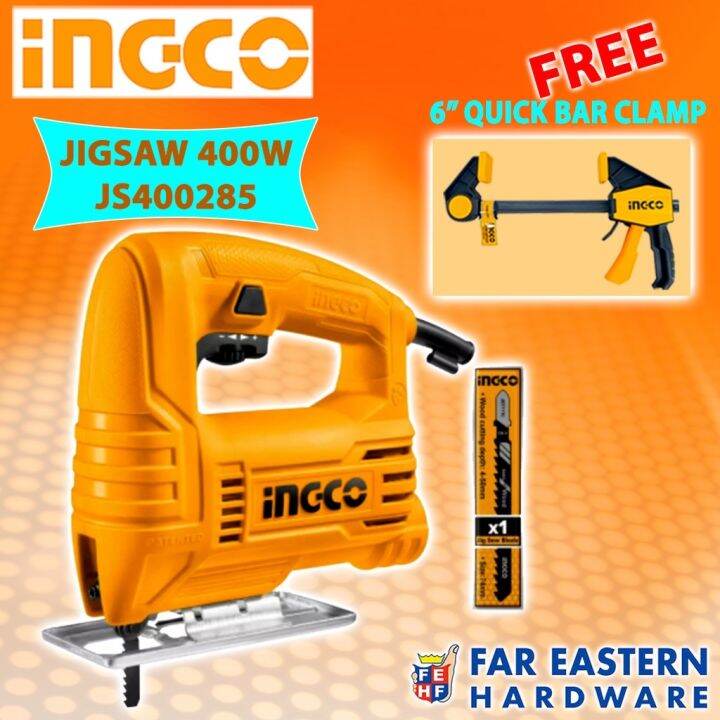 INGCO Jigsaw 400W JS400285P FREE 6 QUICK BAR CLAMP INPTCD Lazada PH