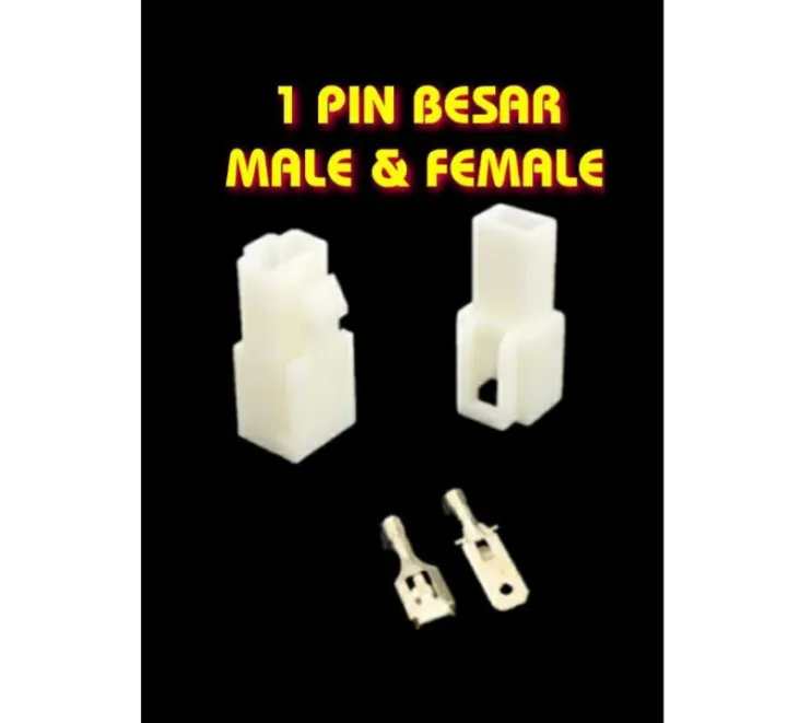 ISI 5 SET SOKET SOCKET KONEKTOR CONNECTOR KABEL 1 PIN BESAR MALE