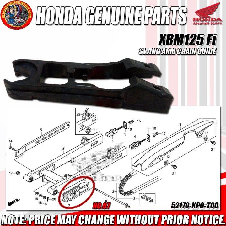 XRM125 FI SWING ARM CHAIN GUIDE HPI GENUINE 52170 KPG T00 Lazada PH