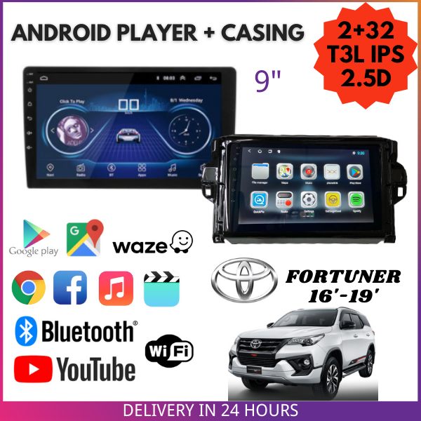 TOYOTA FORTUNER 2016 2017 2018 2019 2 32GB 9 INCH T3L IPS 2 5D Android