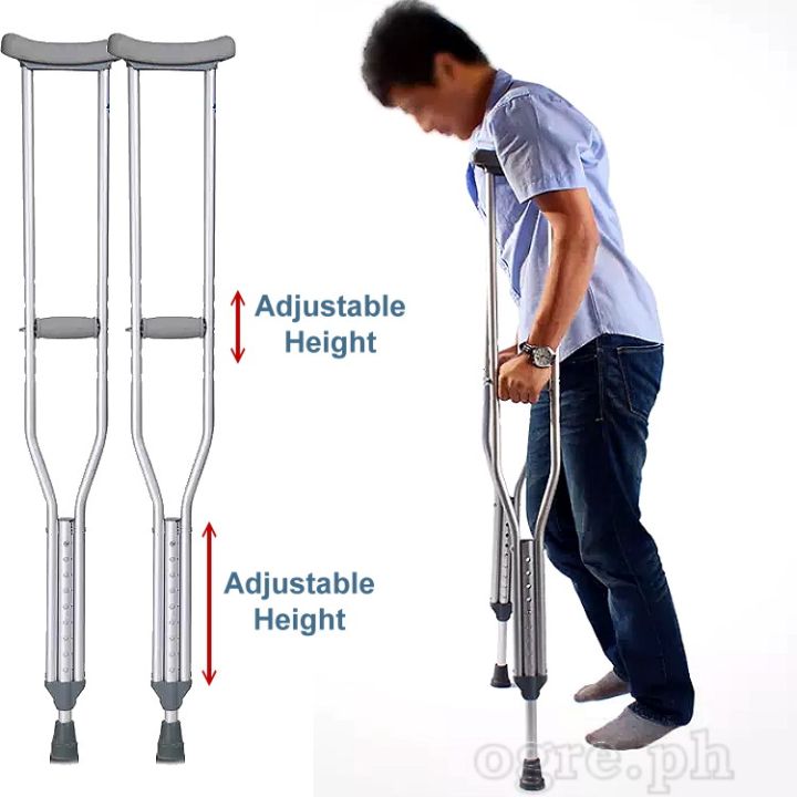 Heavy Duty Adjustable Aluminum Alloy Medical Axillary Crutches 1 Pair