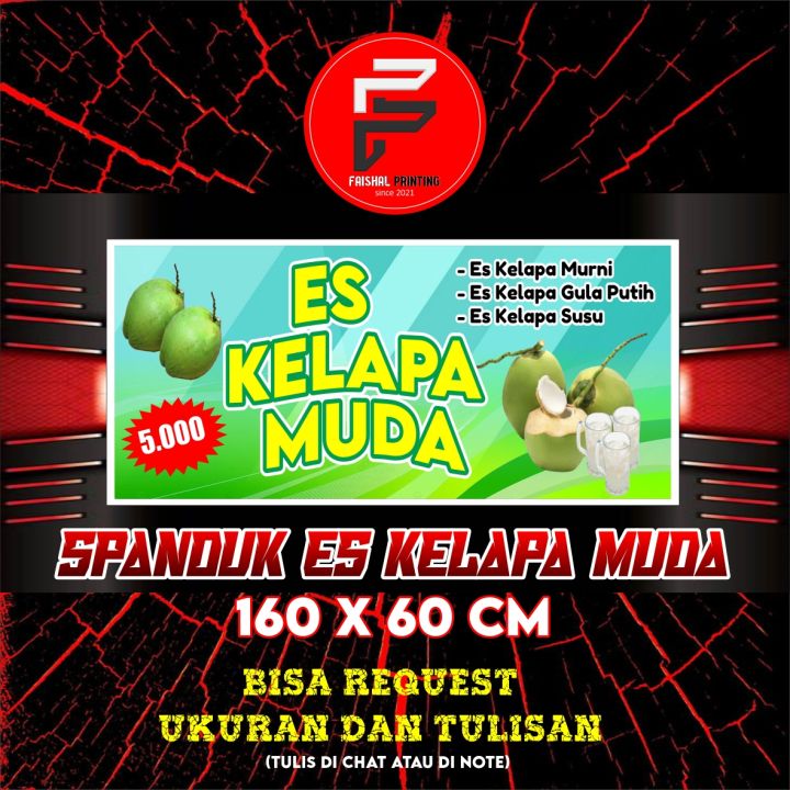 Spanduk Es Kelapa Muda Banner Es Degan Spanduk Es Kelapa Ukuran