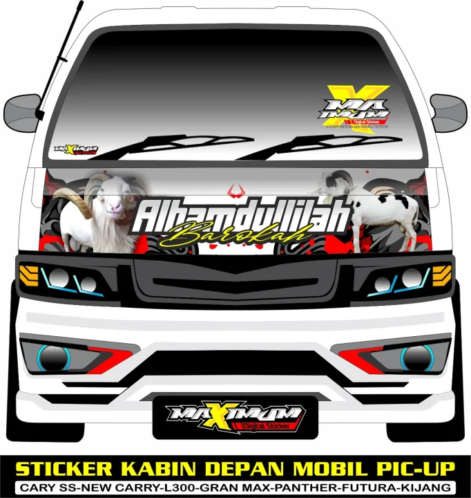 Sticker Kabin Depan Mobil Pickup Carry SS Futura Sticker Kabin