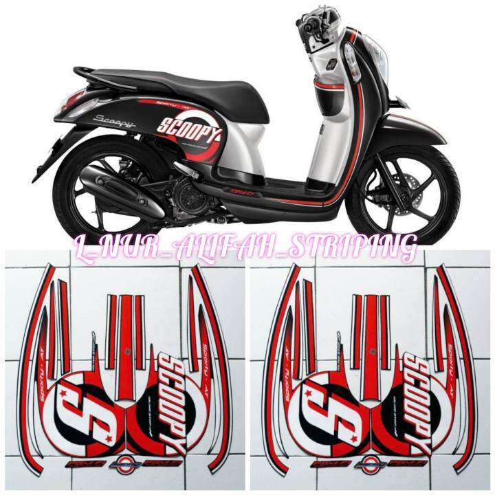 Stiker Striping Lis Les Polet Body Motor Honda Scoopy Sporty Hitam