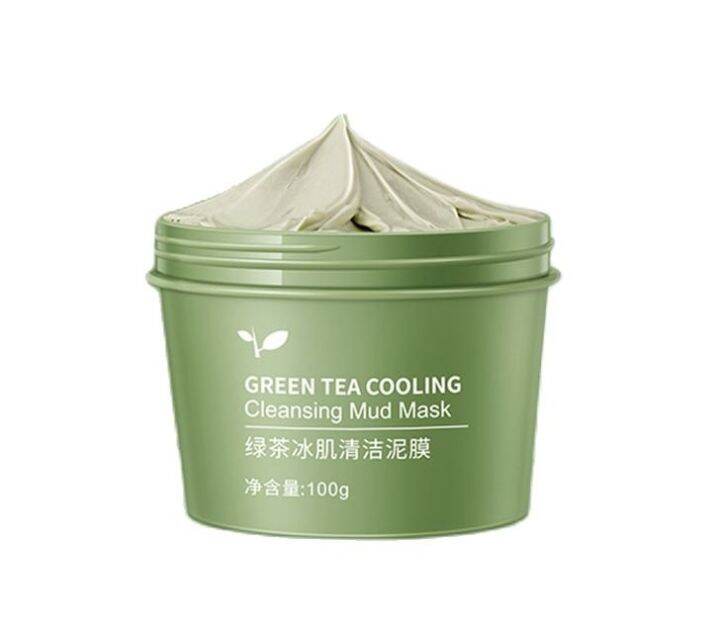 Green Tea Cooling Cleansing Mud Mask Deep Cleansing Mask Shrink Pore