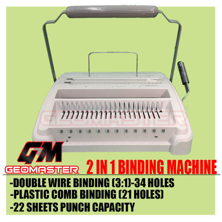 Geomaster 2 In 1 Multi Function Binding Machine Double Wire Plastic