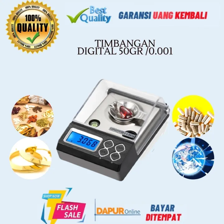 Timbangan Digital Gram Mini Emas Batu Akik Berlian Bahan Kimia Obat