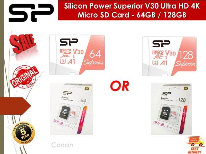 Silicon Power Superior V Ultra Hd K Micro Sd Card Microsdxc Uhs I