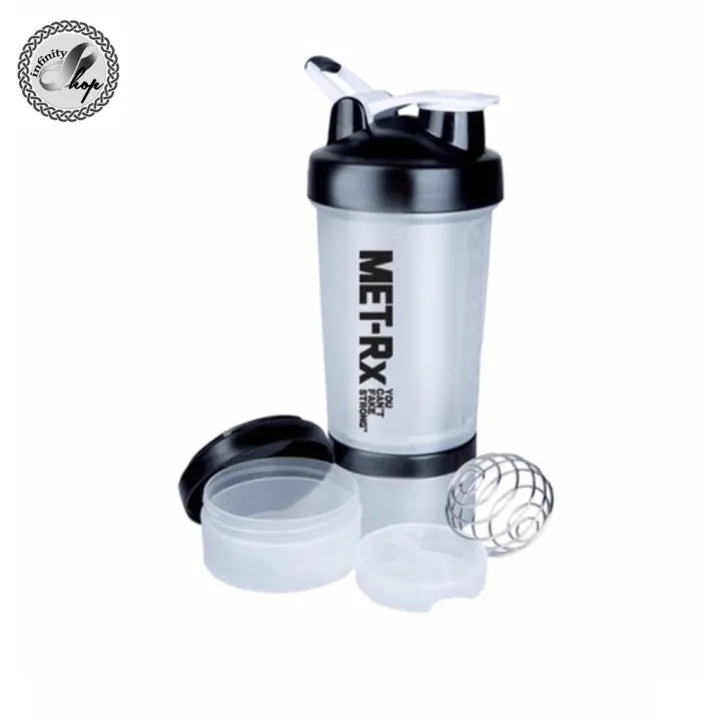 NEW MET RX Protein Blender Fitness Bottle Powder Shaker Cup Mixer With