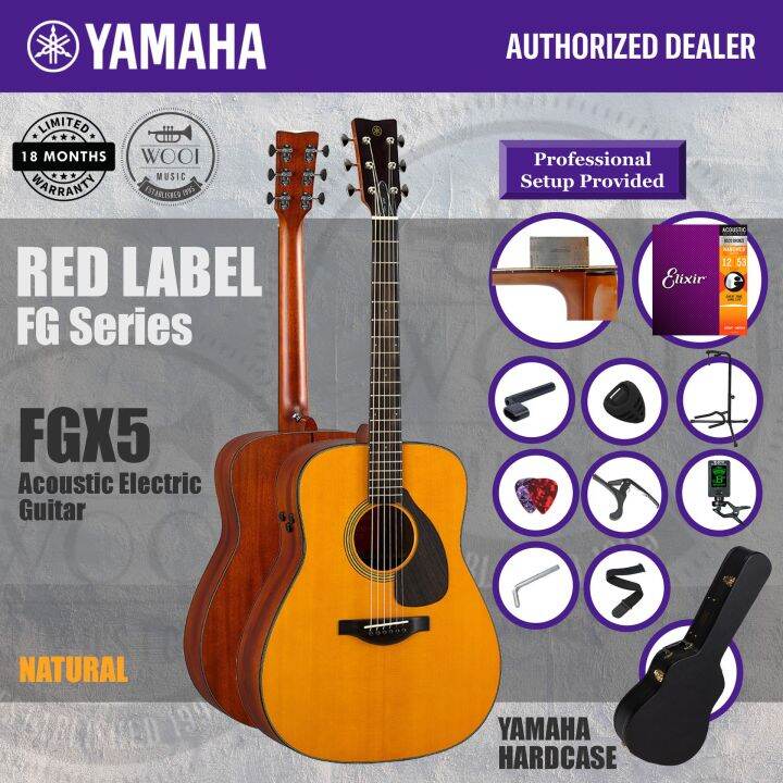 Yamaha Red Label FGX5 Full Solid Dreadnought Acoustic Electric Guitar