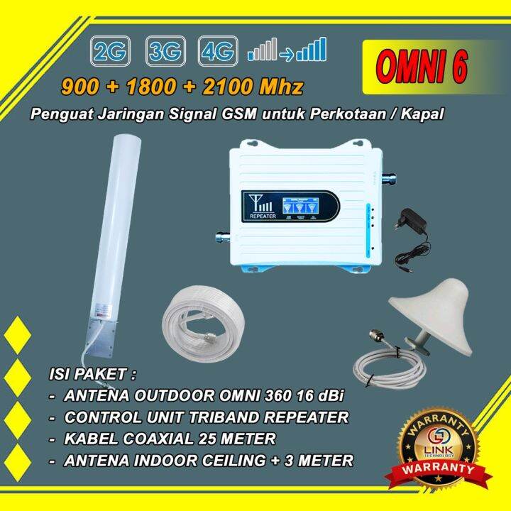 PENGUAT SINYAL HP GSM REPEATER TRIBAND 2G 3G 4G TRI BAND 900 1800 2100