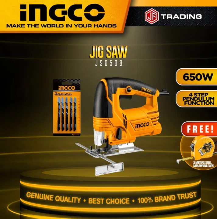 INGCO Jigsaw Jig Saw JS6508 650W WITH FREE 3 METERS STEEL MEASURING