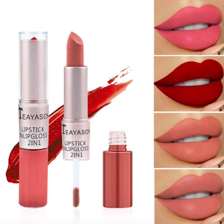 Nude Red Lipstick Velvet Waterproof Matte Hidratante Labial Szminka Do