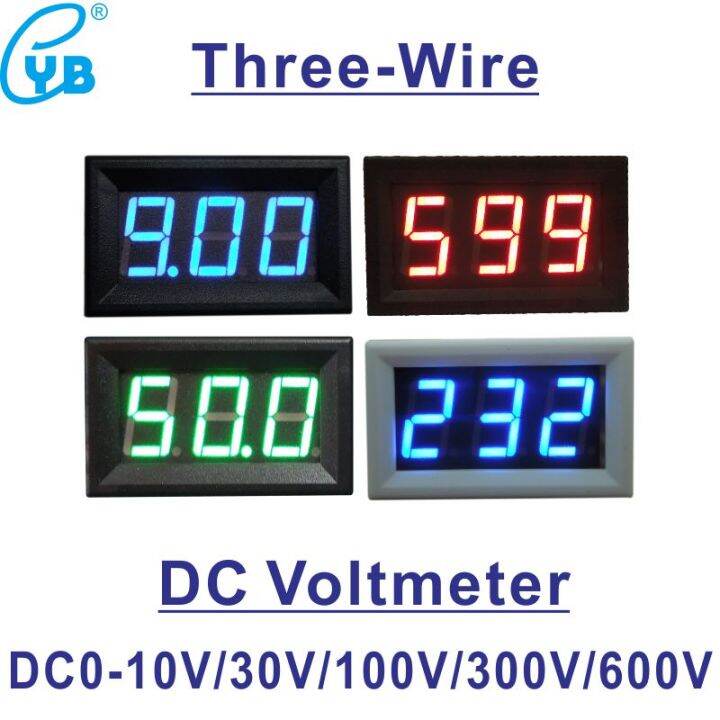 YB27 Three Wires LED Digital Voltage Meter Voltmeter DC 0 10V 0 30V 0