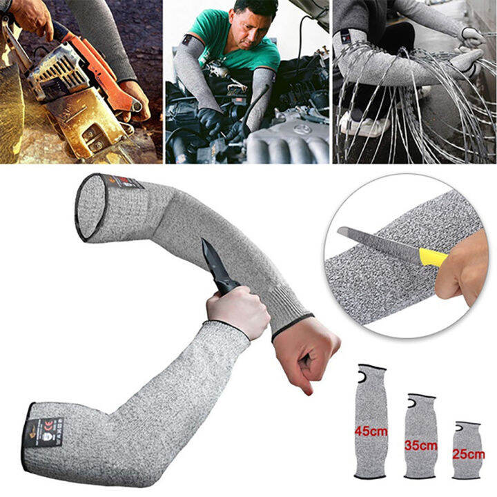 Pair Level Hppe Anti Cut Arm Sleeve Gloves Safety Cut Proof Stab