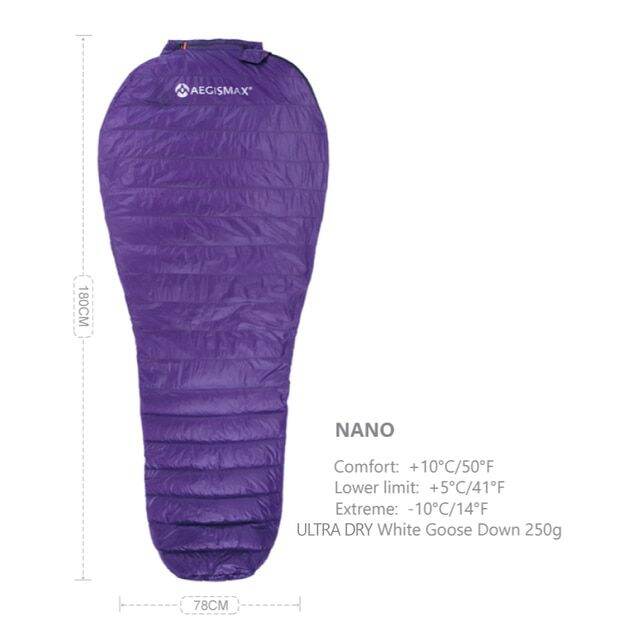 AEGISMAX LETO NANO 700FP Ultra Dry Goose Down Sleeping Bag Ultralight