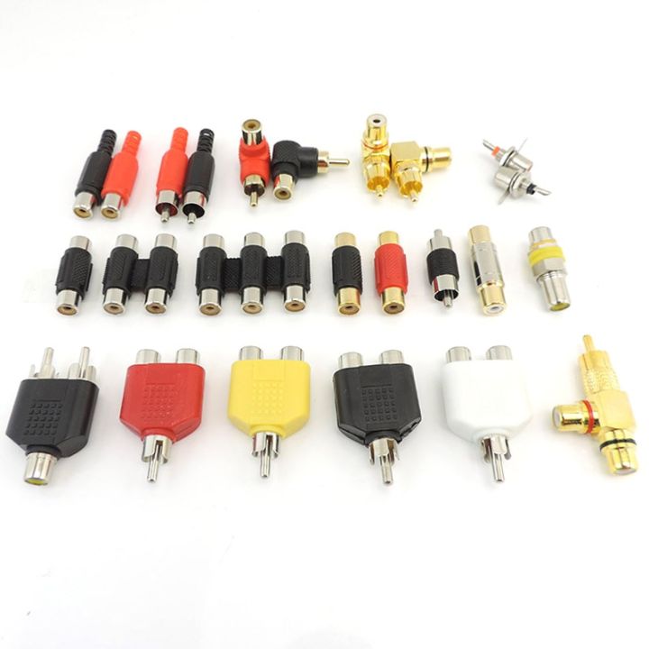 2pcs RCA Male Female To 2rca 3rca Male Female RCA Connector Splitter