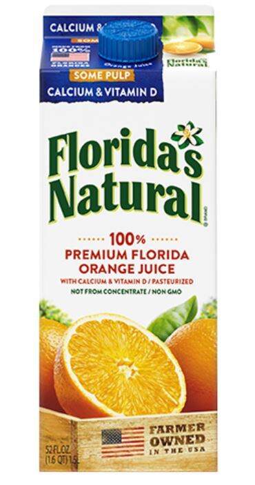 Floridas Natural 100 Premium Orange Juice With Calcium Vitamin D 52