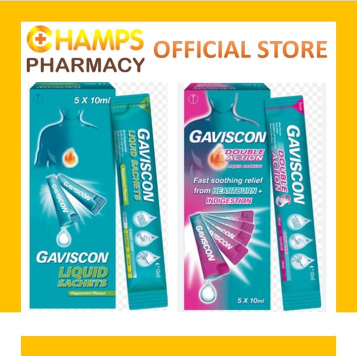 Gaviscon Peppermint Flavour Double Action Liquid Sachets X Ml