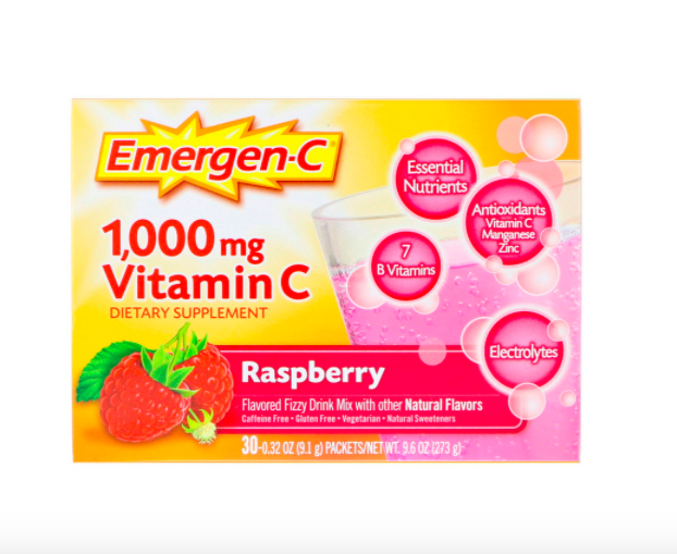 Emergen C Vitamin C Flavored Fizzy Drink Mix Raspberry Mg