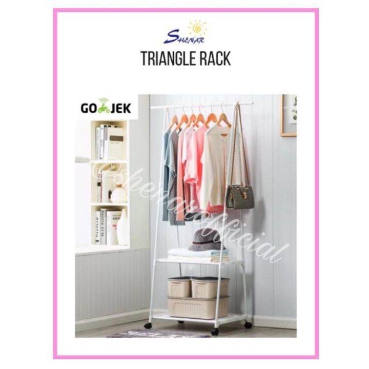 SHENAR TRIANGEL STAND RACK RAK BAJU SERBAGUNA TRIANGLE CLOTH RACK