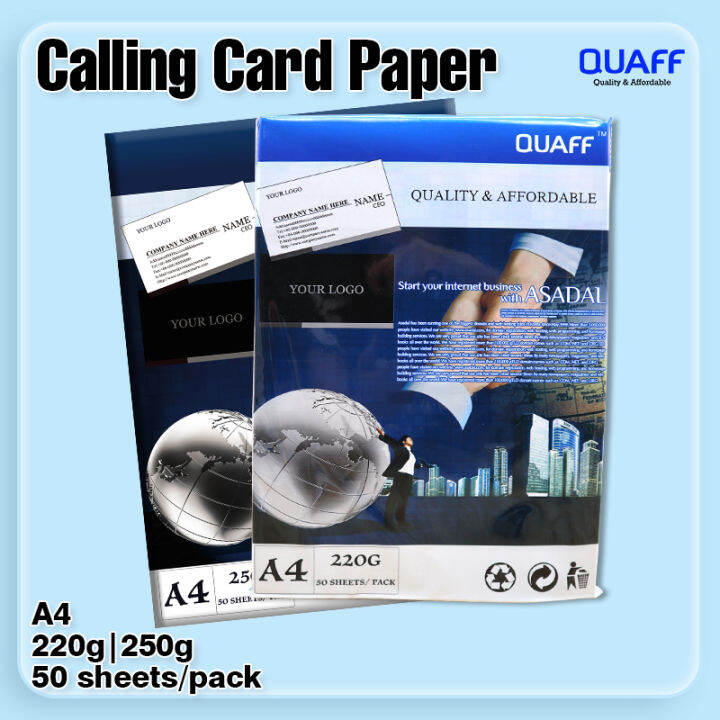 Quaff Calling Card Paper Gsm Gsm A Size Sheets Per Pack