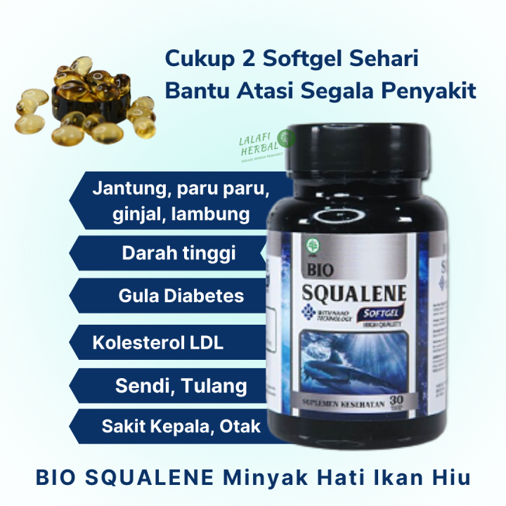 BIO SQUALENE Minyak Hati Ikan Hiu Squalane Softgel Isi 30 Squalen