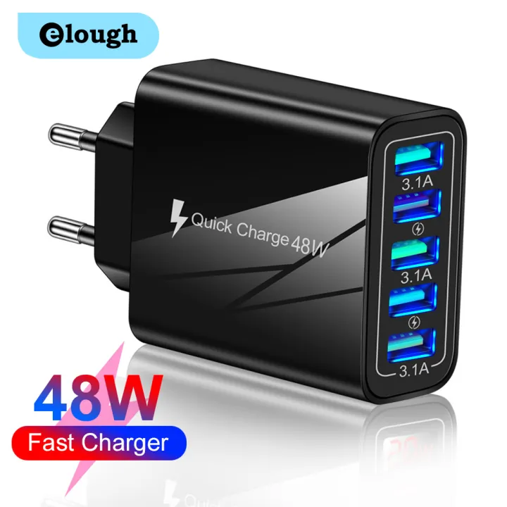 Elough Ports Usb Charger Qc Quick Charge Mobile Phone Charger