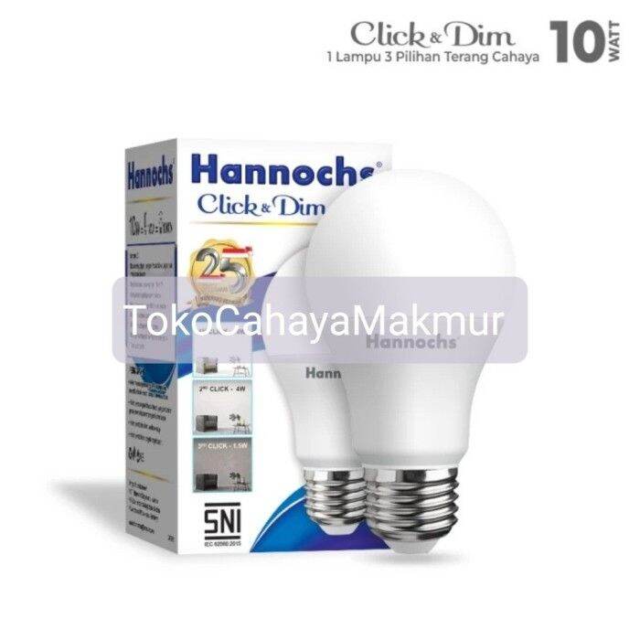 Lampu Bohlam LED Click Dim 10w 10 Watt Hannochs 3 Tingkat Kecerahan