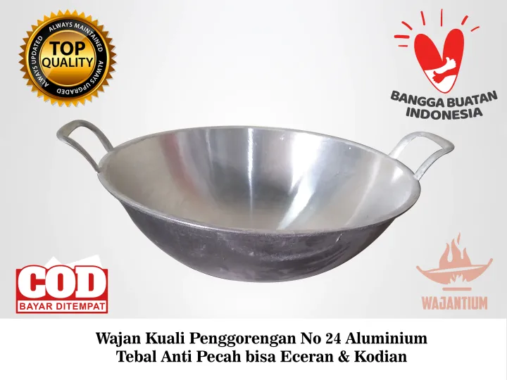 Wajan Kuali Penggorengan Aluminium Cekung Tebal Anti Lengket No 24