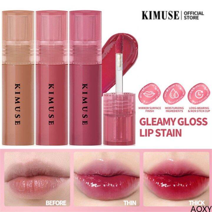 KIMUSE Lipgloss Clear Glossy Lipstick Korean Style Long Lasting Lip