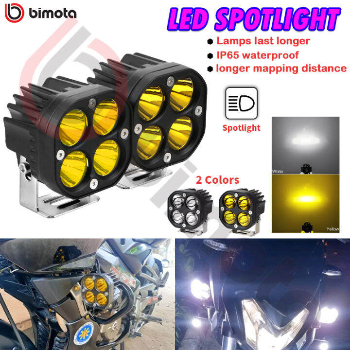 Bimota Motorcycle Universal 2pcs 3 Inch 40W Yellow LED Work Light