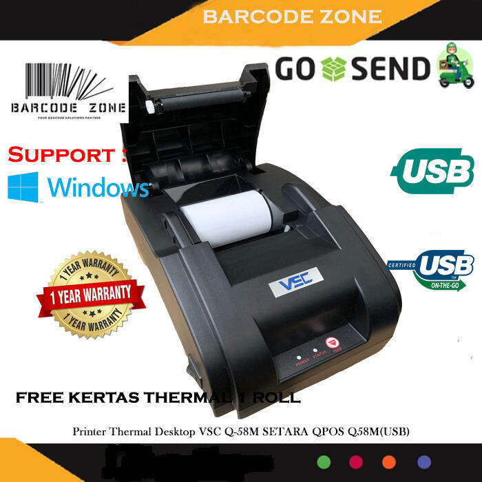 MINI POS PRINTER KASIR THERMAL VSC TM 58U 58MM TANPA BLUETOOTH