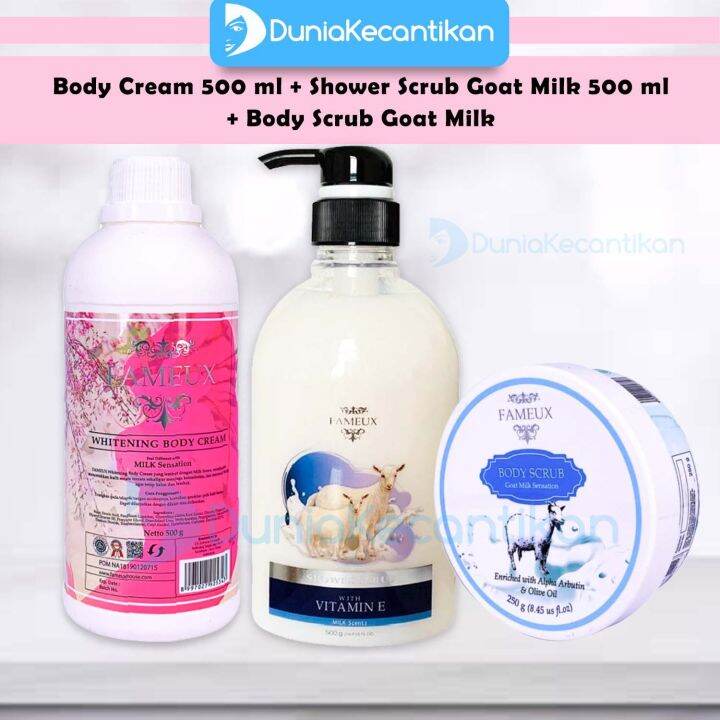 Fameux Paket Whitening Body Cream Ml With Goat Milk Series Lazada