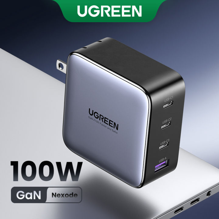 UGREEN 100W GaN Fast Charging Charger With 3 USB C Ports 1 USB A Port