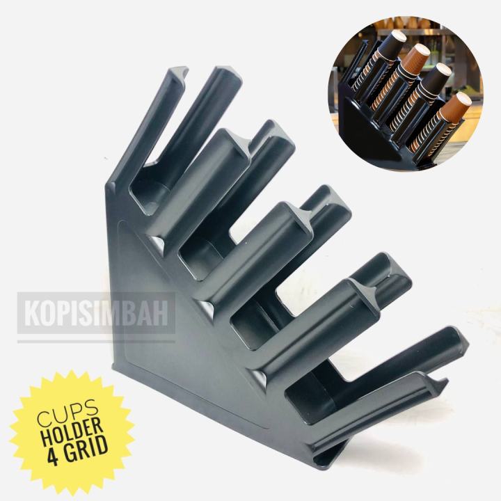 Plastic Cup Holder Kapasitas Grid Slot Stand Wadah Tatakan Rak Tempat