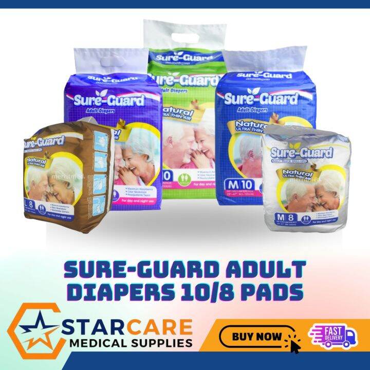 Sure Guard Adult Diapers Pull Up Tape Type 10 8 Pads Lazada PH