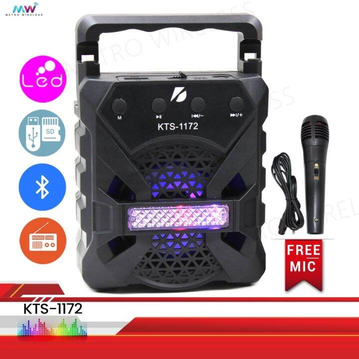 ORIGINAL KTS Mini Bluetooth Wireless Karaoke Portable 3 Speaker With