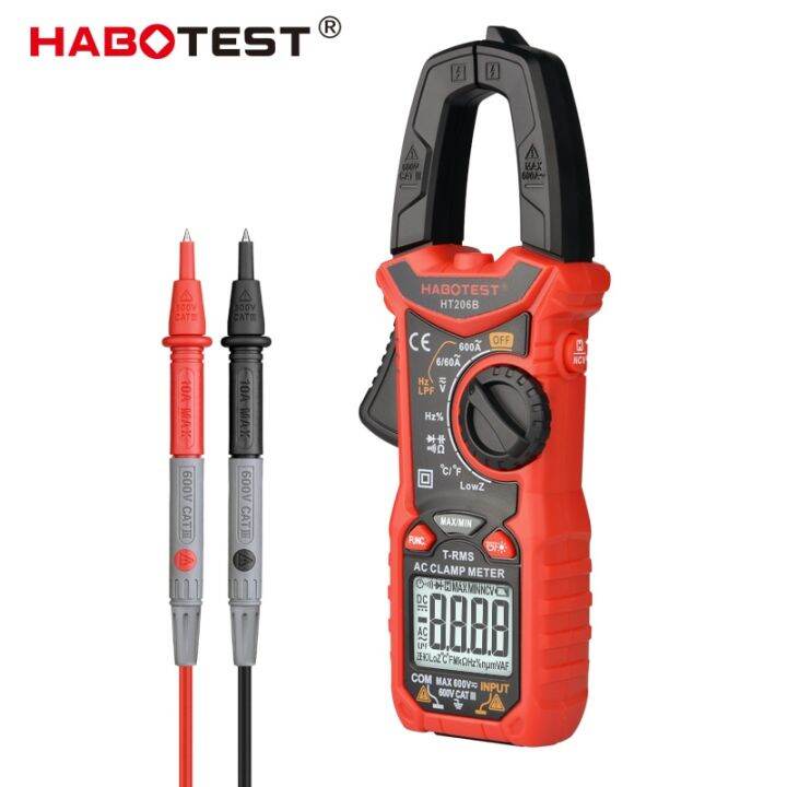 Habotest Ht206b Digital Clamp Meter True Rms Capacitance Hz Ohm