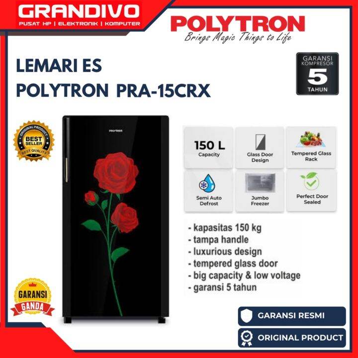 POLYTRON Kulkas 1 Pintu Belleza Varia 150 Liter PRA 15CRX Garansi Resmi