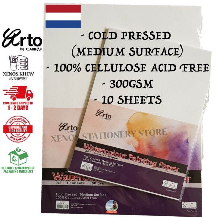 Color Paper Campap Arto Watercolour Painting Paper A Gsm Sheets