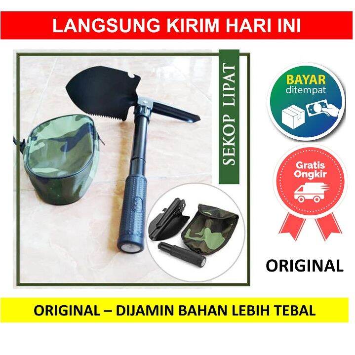 Sekop Lipat Cangkul Pacul Lipat Kompas Portable Camping Kemah Lazada